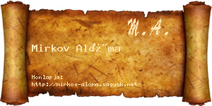 Mirkov Alóma névjegykártya